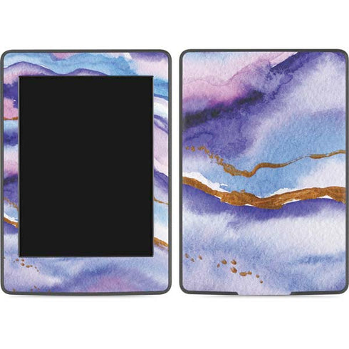 Blue Violet Watercolor Geode Amazon Kindle Skin